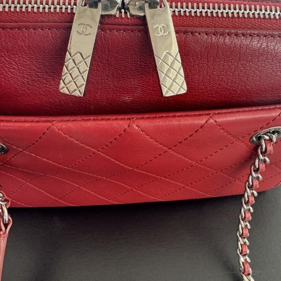 CHANEL Shoulder Bag Red Leather - Picture 6 of 7